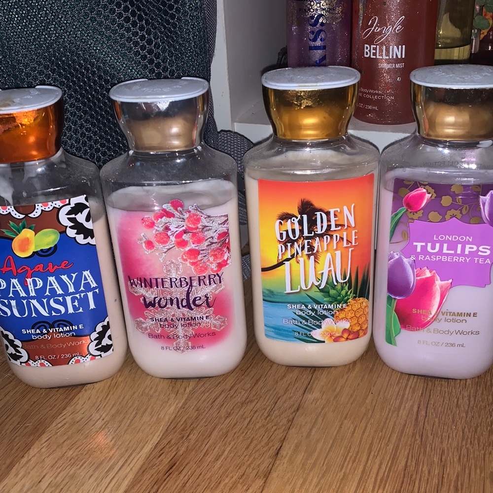 4 bath and body works body lotions